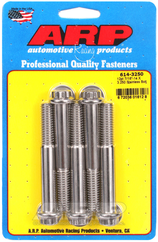 ARP 614-3250 7/16-14 X 3.250 12PT 1/2 Wrenching SS Bolts