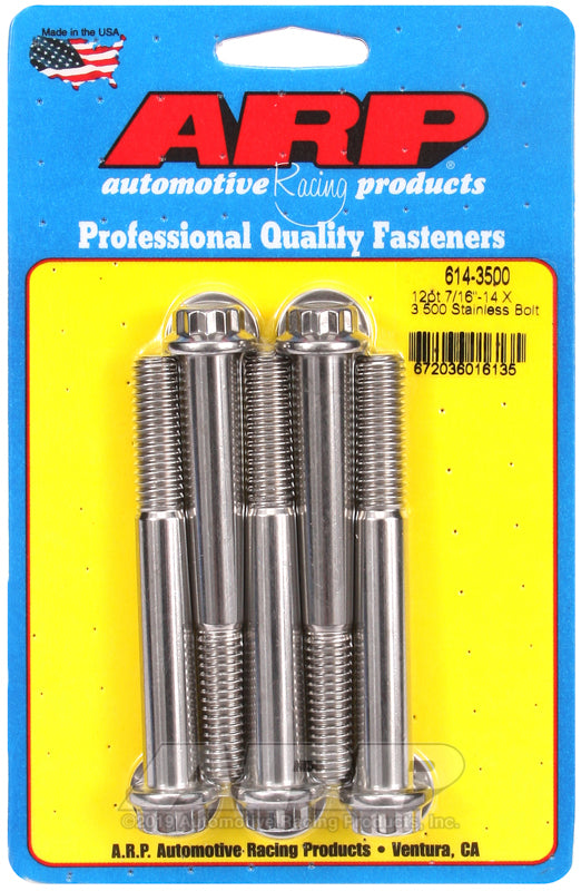 ARP 614-3500 7/16-14 X 3.500 12PT 1/2 Wrenching SS Bolts