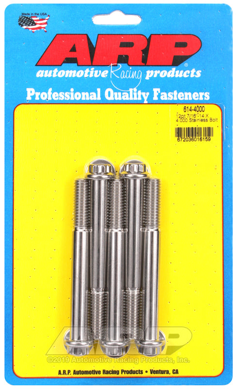 ARP 614-4000 7/16-14 X 4.000 12PT 1/2 Wrenching SS Bolts