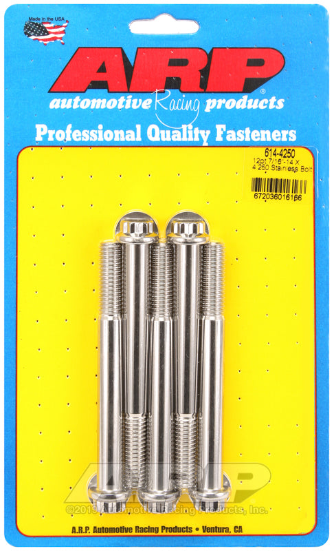 ARP 614-4250 7/16-14 X 4.250 12PT 1/2 Wrenching SS Bolts