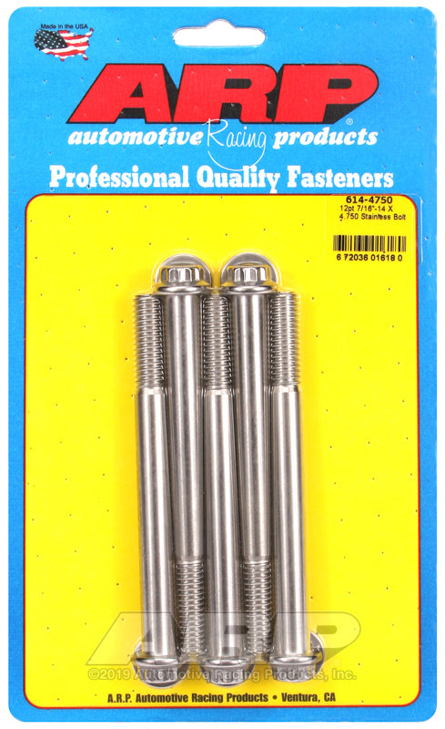 ARP 614-4750 7/16-14 X 4.750 12PT 1/2 Wrenching SS Bolts