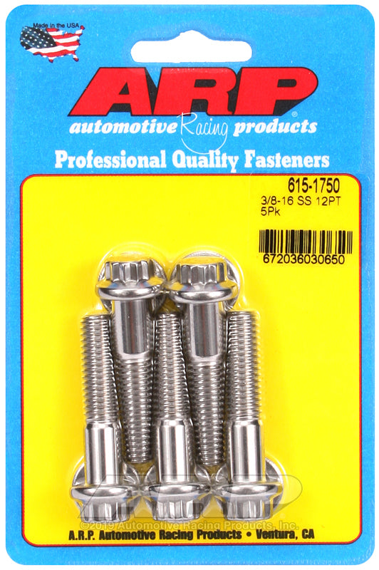 ARP Fasteners ARP615-1750 615-1750 3/8-16 X 1.750 12PT 7/16 Wrenching SS Bolts