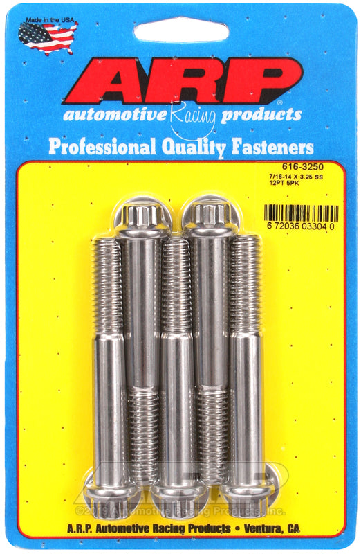 ARP 616-3250 7/16-14 X 3.250 12PT SS Bolts