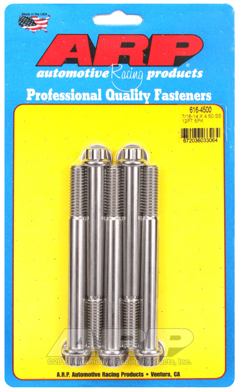 ARP 616-4500 7/16-14 X 4.500 12PT SS Bolts