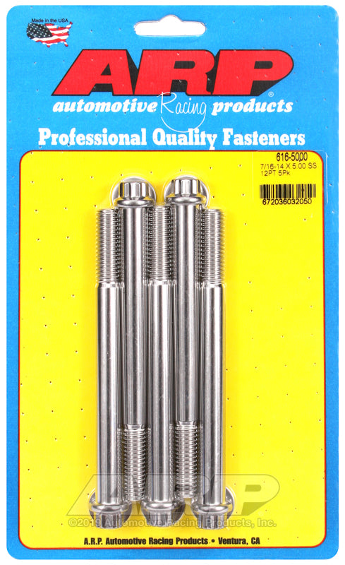 ARP 616-5000 7/16-14 X 5.000 12PT SS Bolts