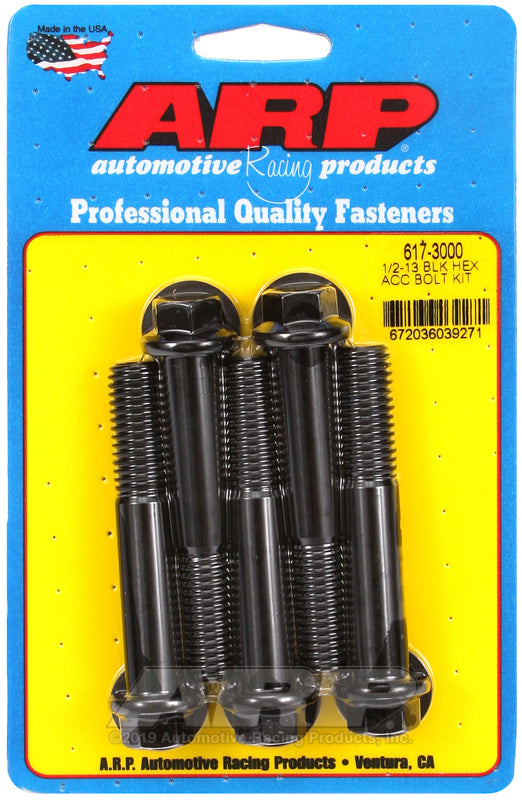 ARP 617-3000 1/2-13 X 3.000 Hex Black Oxide Bolts