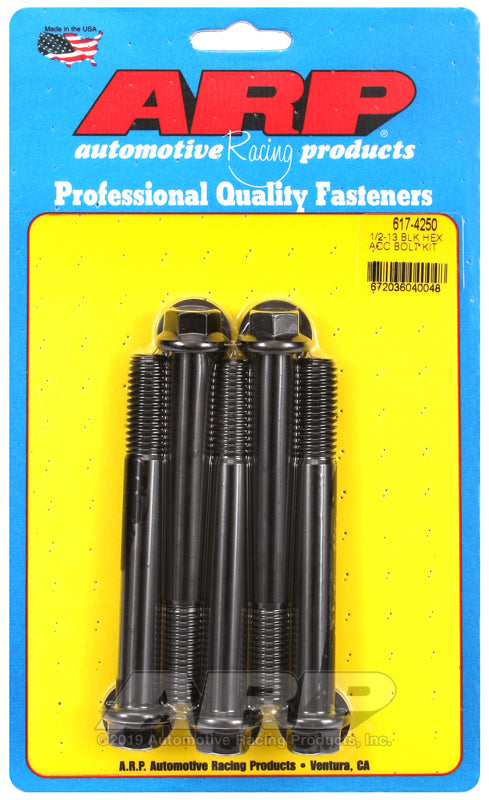 ARP 617-4250 1/2-13 X 4.250 Hex Black Oxide Bolts