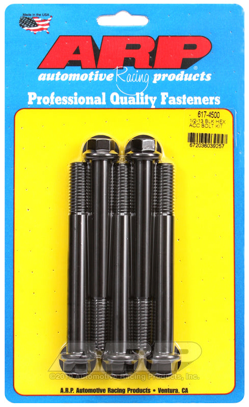 ARP 617-4500 1/2-13 X 4.500 Hex Black Oxide Bolts