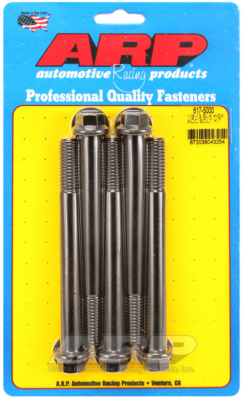 ARP 617-5000 1/2-13 X 5.000 Hex Black Oxide Bolts