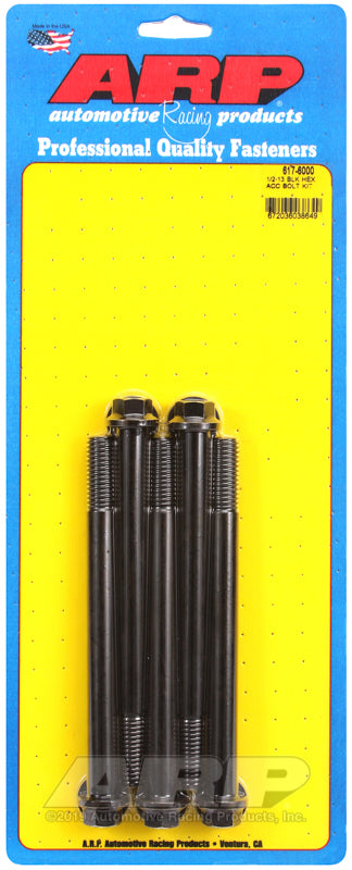 ARP 617-6000 1/2-13 X 6.000 Hex Black Oxide Bolts