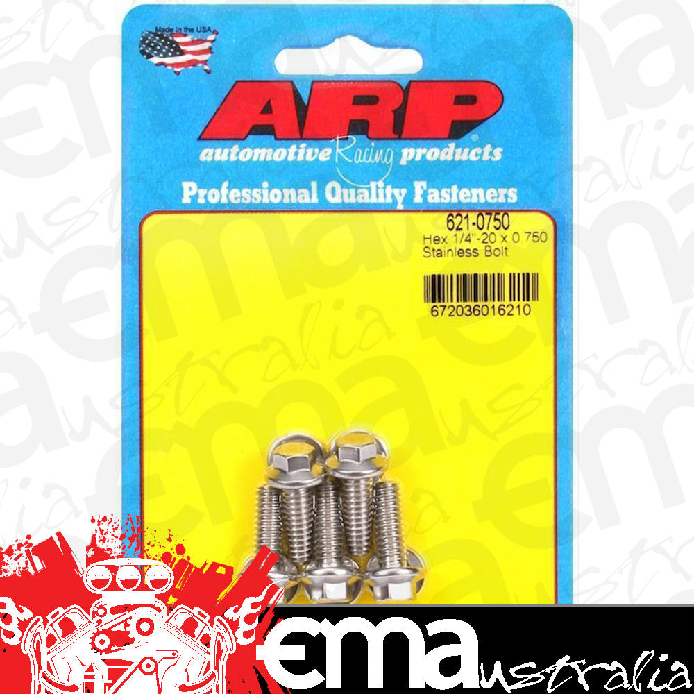 ARP Fasteners ARP621-0750 621-0750 1/4-20 X 0.750 Hex SS Bolts