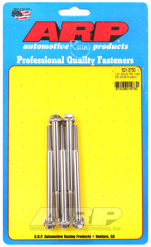 ARP 621-3750 1/4-20 X 3.750 Hex SS Bolts
