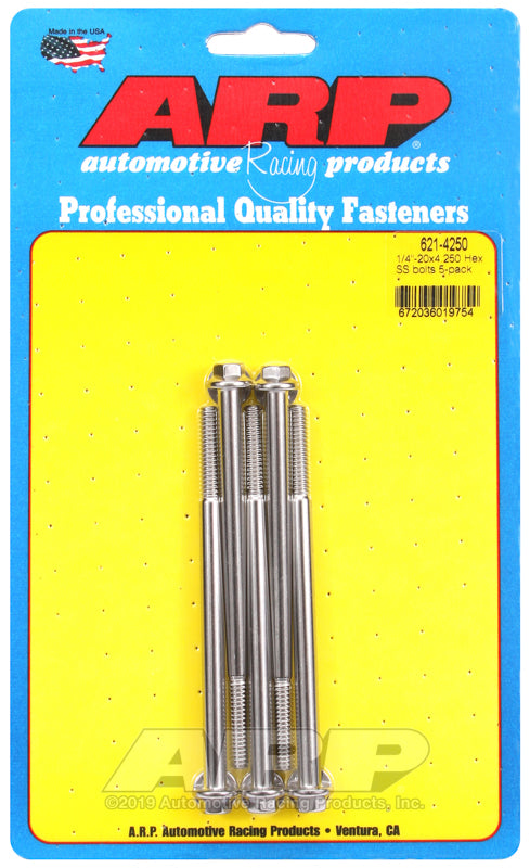 ARP 621-4250 1/4-20 X 4.250 Hex SS Bolts