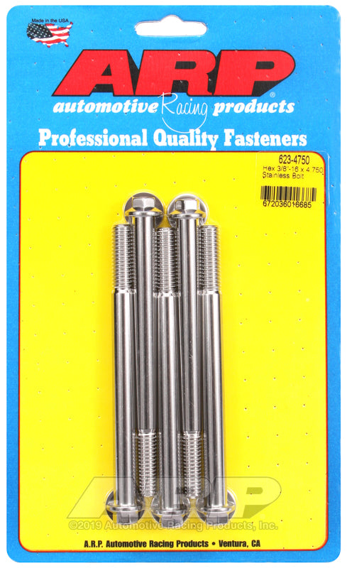 ARP 623-4750 3/8-16 X 4.750 Hex SS Bolts