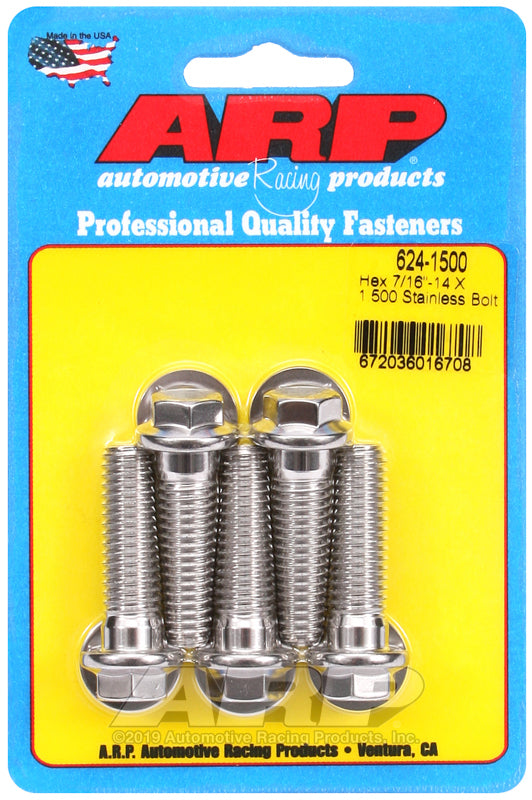 ARP 624-1500 7/16-14 X 1.500 Hex 1/2 Wrenching SS Bolts
