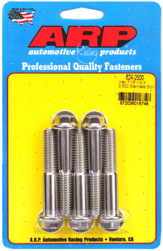 ARP 624-2500 7/16-14 X 2.500 Hex 1/2 Wrenching SS Bolts