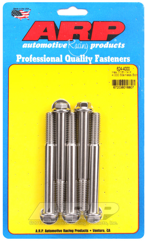 ARP 624-4000 7/16-14 X 4.000 Hex 1/2 Wrenching SS Bolts