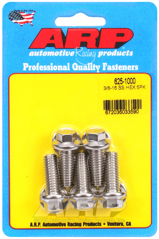 ARP 625-1000 3/8-16 X 1.000 Hex 7/16 Wrenching SS Bolts