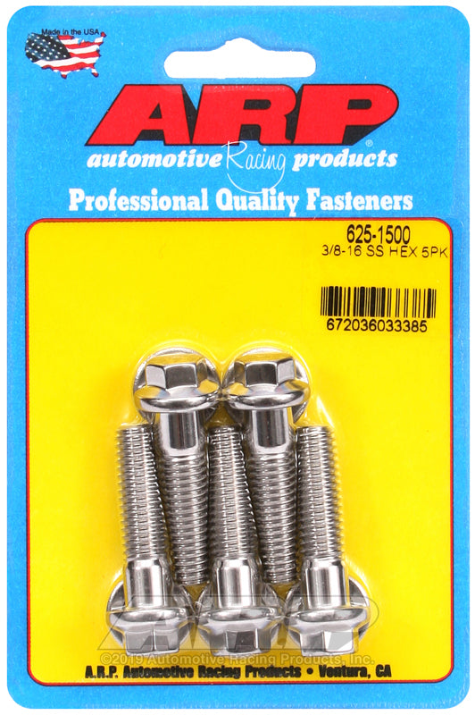 ARP 625-1500 3/8-16 X 1.500 Hex 7/16 Wrenching SS Bolts