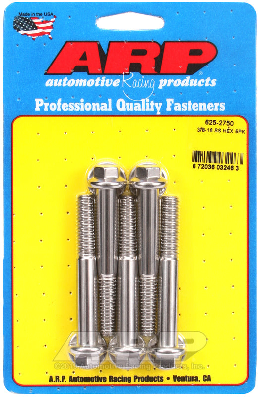 ARP 625-2750 3/8-16 X 2.750 Hex 7/16 Wrenching SS Bolts