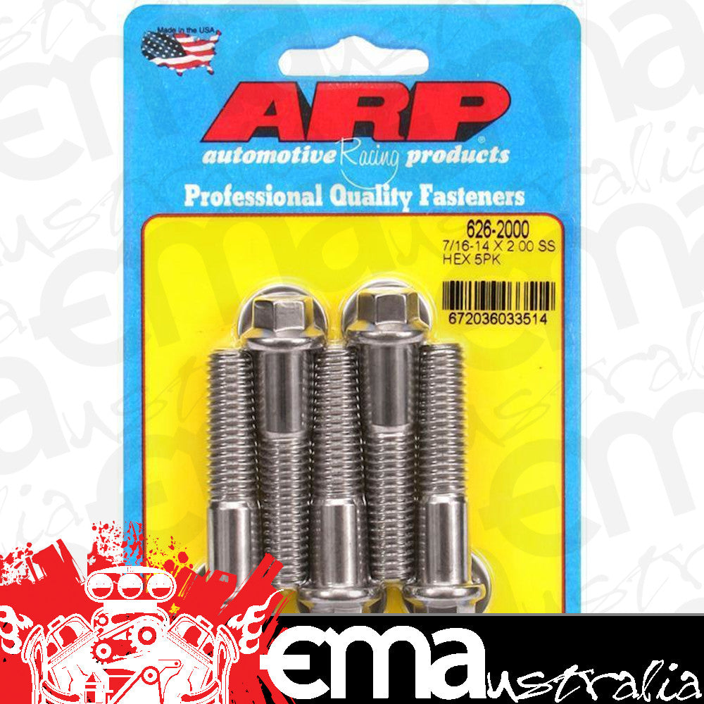 ARP 626-2000 7/16-14 X 2.000 Hex SS Bolts