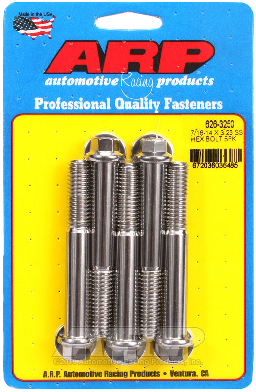 ARP 626-3250 7/16-14 X 3.250 Hex SS Bolts