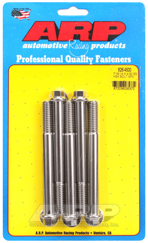 ARP 626-4500 7/16-14 X 4.500 Hex SS Bolts