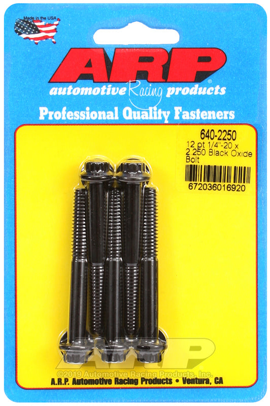 ARP 640-2250 1/4-20 X 2.250 12PT Black Oxide Bolts