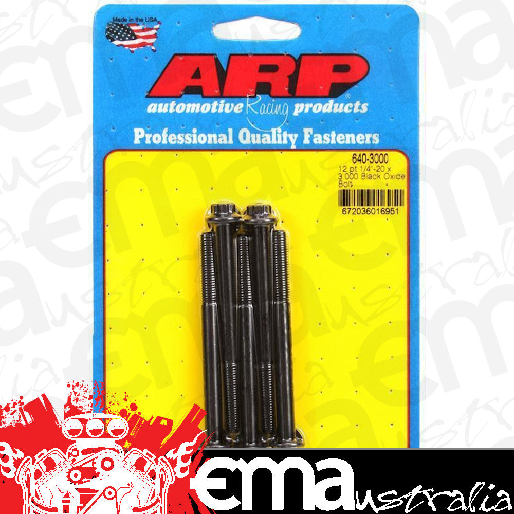 ARP 640-3000 1/4-20 X 3.000 12PT Black Oxide Bolts
