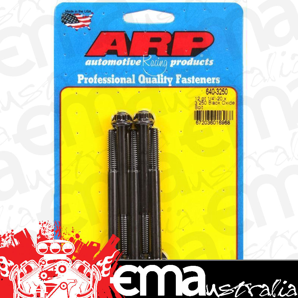 ARP Fasteners ARP640-3250 640-3250 1/4-20 X 3.250 12PT Black Oxide Bolts