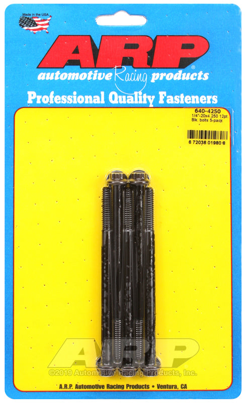 ARP Fasteners ARP640-4250 640-4250 1/4-20 X 4.250 12PT Black Oxide Bolts