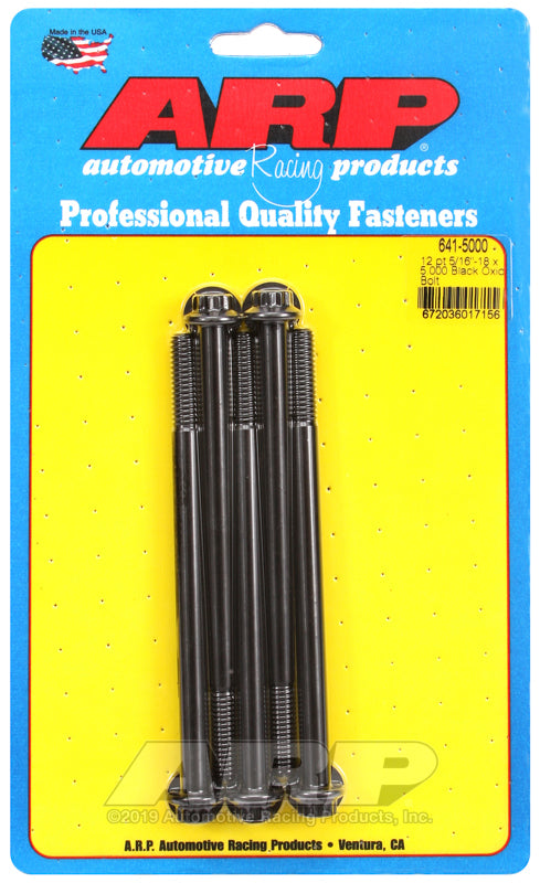ARP 641-5000 5/16-18 X 5.000 12PT Black Oxide Bolts