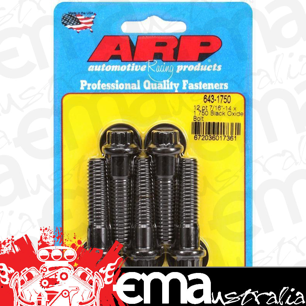 ARP Fasteners ARP643-1750 643-1750 7/16-14 X 1.750 12PT Black Oxide Bolts