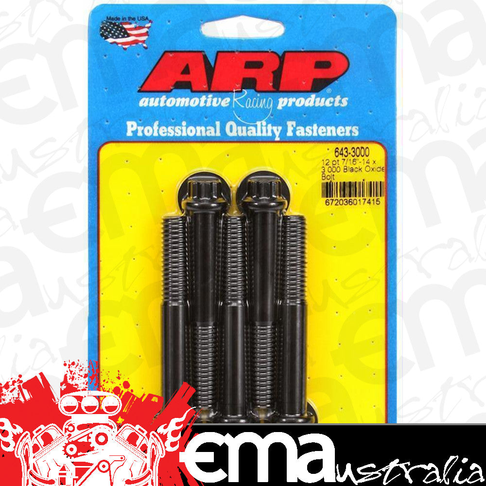 ARP 643-3000 7/16-14 X 3.000 12PT Black Oxide Bolts