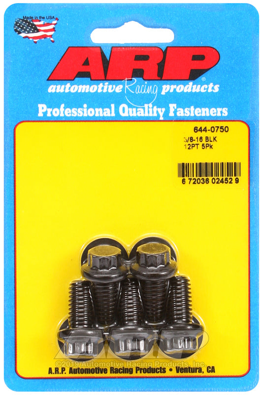 ARP 644-0750 3/8-16 X 0.750 12PT 7/16 Wrenching Black Oxide Bolts