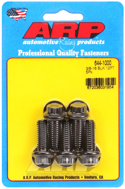 ARP 644-1000 3/8-16 X 1.000 12PT 7/16 Wrenching Black Oxide Bolts