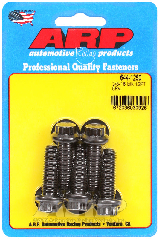 ARP 644-1250 3/8-16 X 1.250 12PT 7/16 Wrenching Black Oxide Bolts