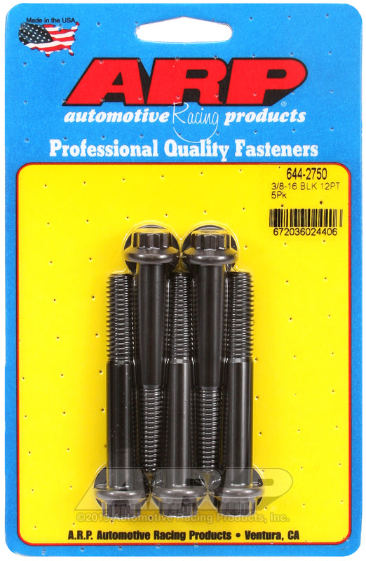 ARP 644-2750 3/8-16 X 2.750 12PT 7/16 Wrenching Black Oxide Bolts