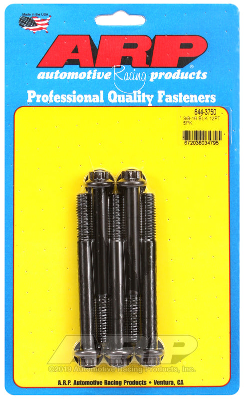 ARP 644-3750 3/8-16 X 3.750 12PT 7/16 Wrenching Black Oxide Bolts