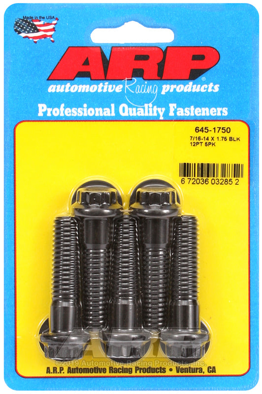 ARP 645-1750 7/16-14 X 1.750 12PT 1/2 Wrenching Black Oxide Bolts