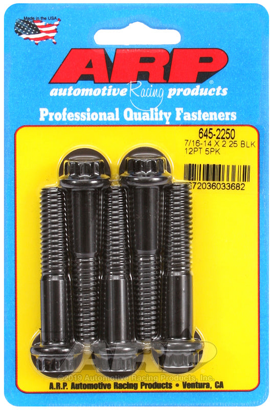 ARP 645-2250 7/16-14 X 2.250 12PT 1/2 Wrenching Black Oxide Bolts