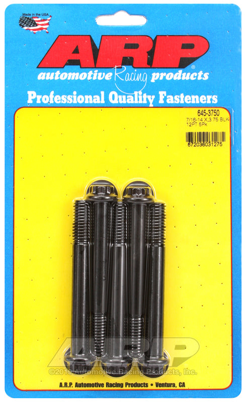 ARP 645-3750 7/16-14 X 3.750 12PT 1/2 Wrenching Black Oxide Bolts
