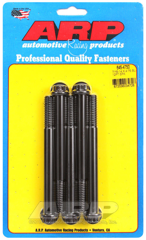 ARP 645-4750 7/16-14 X 4.750 12PT 1/2 Wrenching Black Oxide Bolts