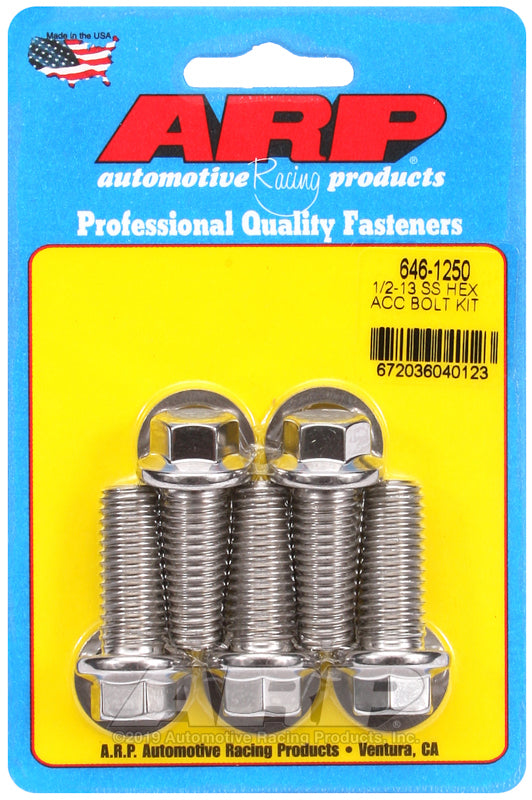 ARP 646-1250 1/2-13 X 1.250 Hex SS Bolts