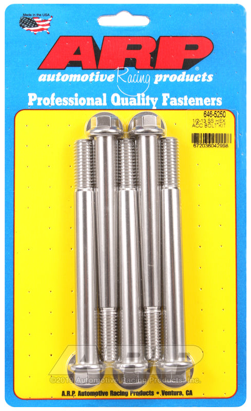 ARP 646-5250 1/2-13 X 5.250 Hex SS Bolts