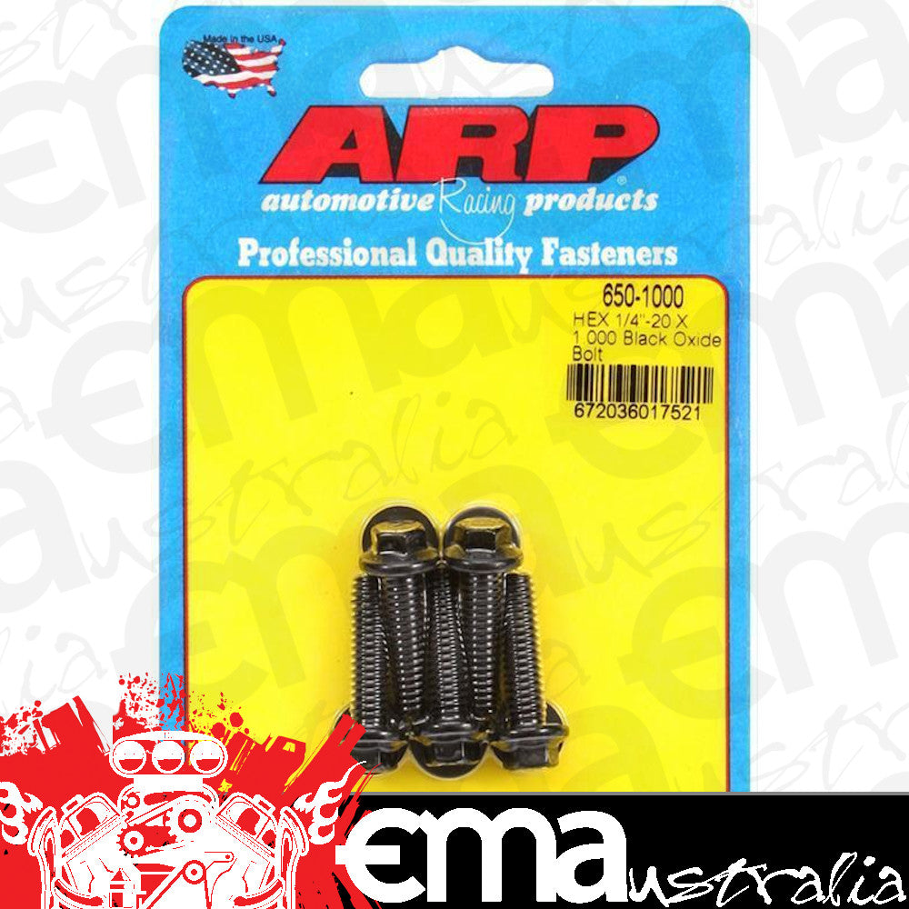 ARP Fasteners ARP650-1000 650-1000 1/4-20 X 1.000 Hex Black Oxide Bolts