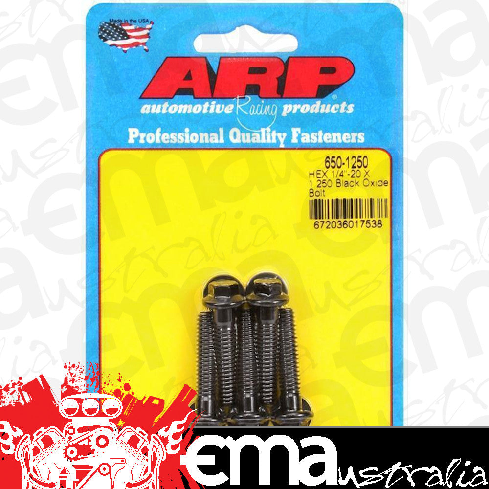 ARP Fasteners ARP650-1250 650-1250 1/4-20 X 1.250 Hex Black Oxide Bolts