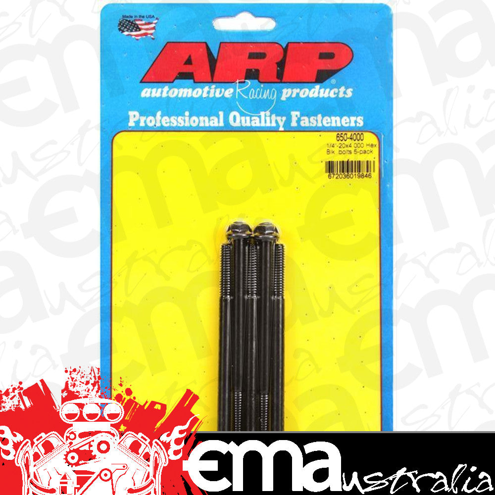 ARP 650-4000 1/4-20 X 4.000 Hex Black Oxide Bolts