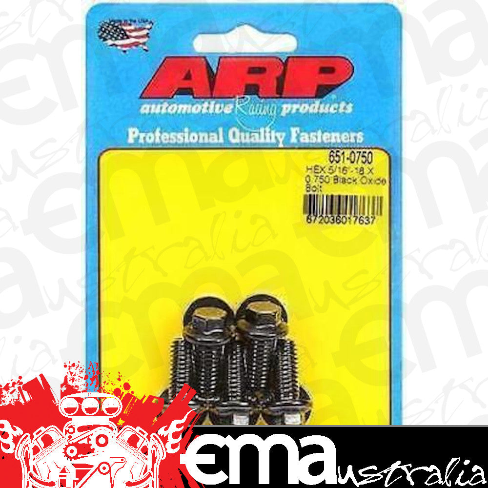 Universal 651-0750 5/16-18 X 0.750 Hex Black Oxide Bolts ARP Fasteners ARP651-0750