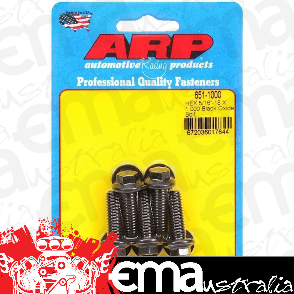 ARP 651-1000 5/16-18 X 1.000 Hex Black Oxide Bolts